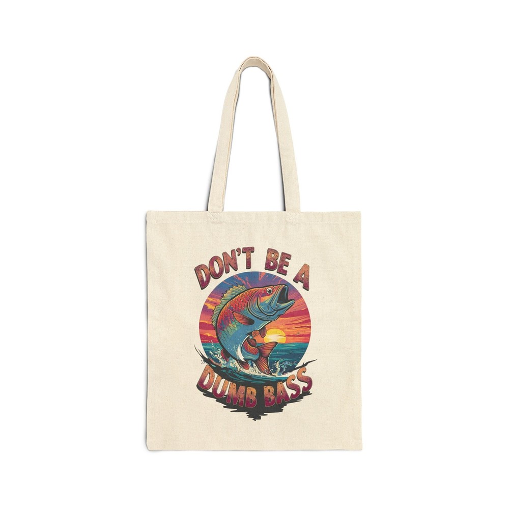 Dumb Bass Fishing Tote Bag Eco-Friendly Beach Gift