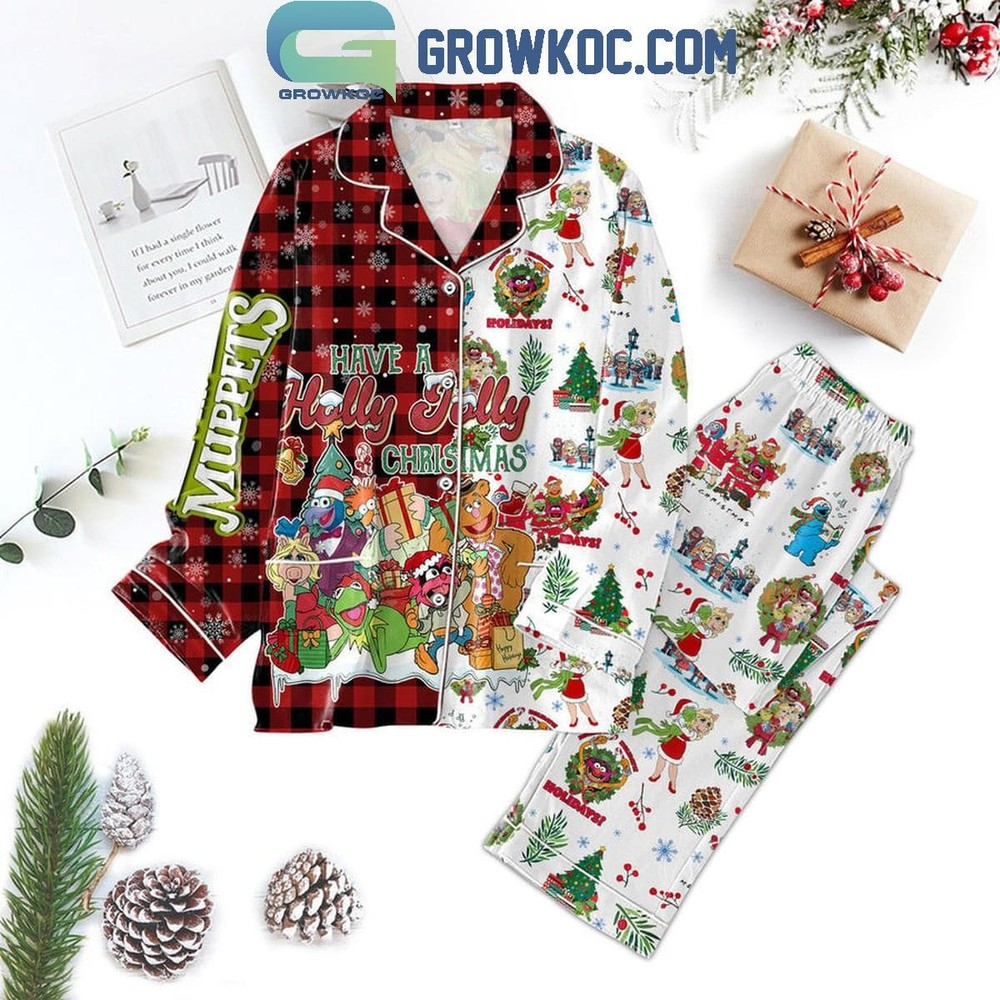 Muppets Holly Jolly Christmas Polyester Pajama Set for Holiday Cheer