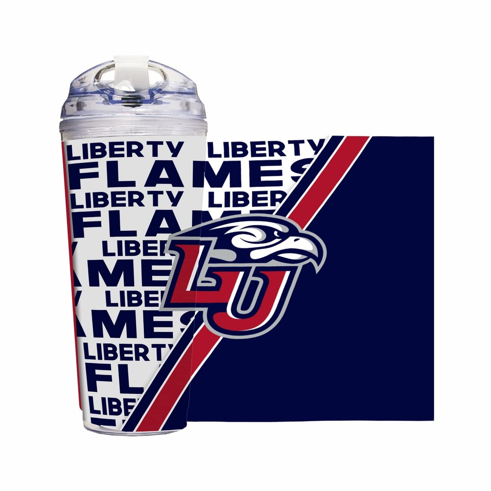 NCAA Liberty Flames 24oz Acrylic Tumbler with Hinged Lid Official Team Design