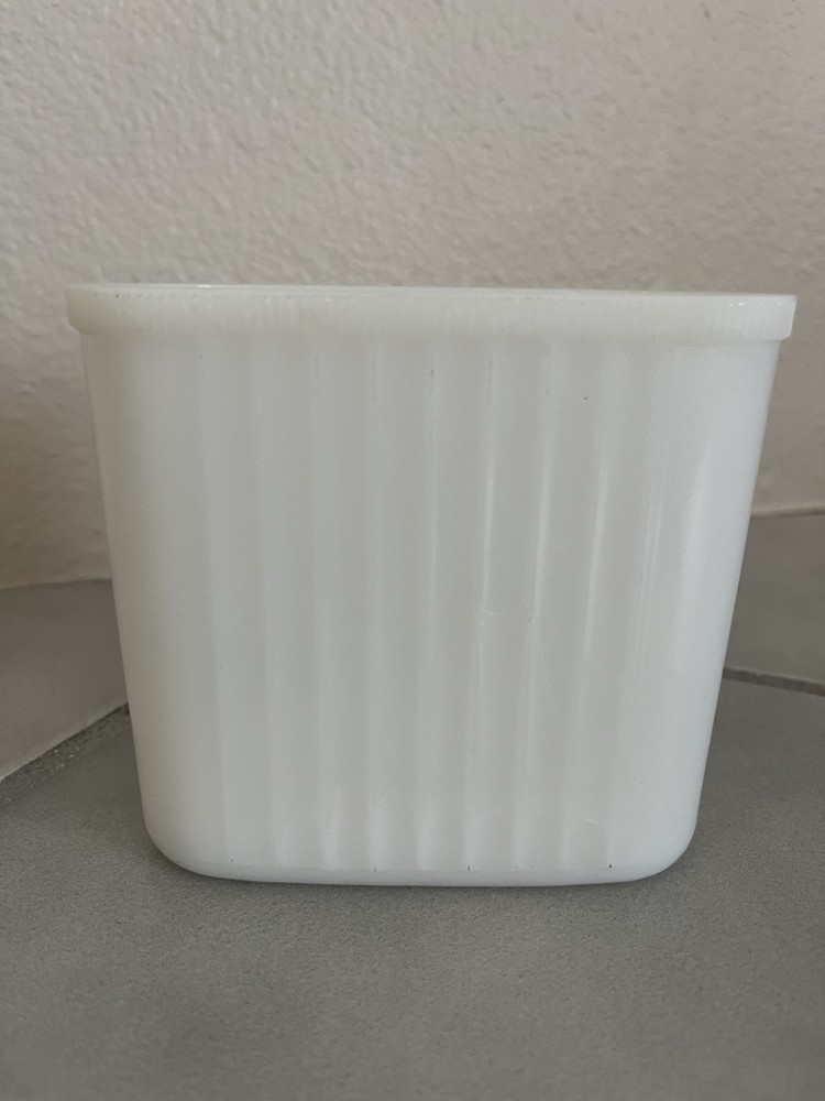 Vintage Hazel Atlas Milk Glass Refrigerator Container 1940’s-50’s