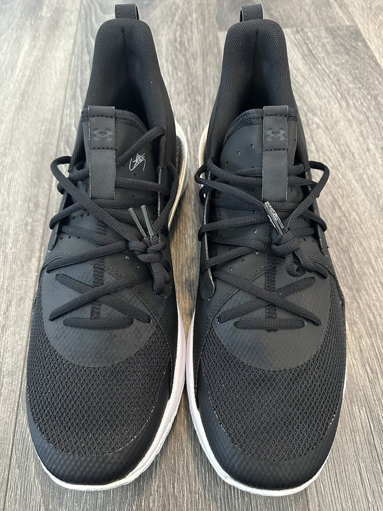 Under Armour Steph Curry 7 Basketball Shoes Black White Size 14