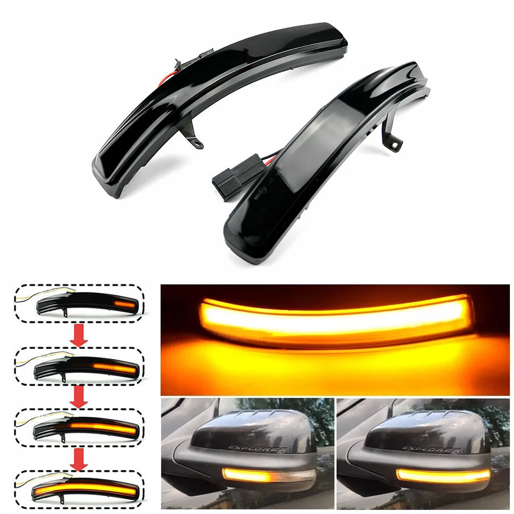 Sequentia LED Side Mirror Light Turn Signal Lamp Blinker For 11-19 Ford Explorer