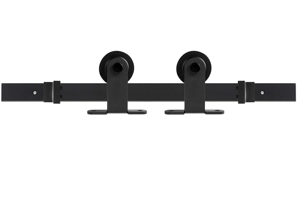 Miseno 96 Inch Black Top Mount Barn Door MBDH0305X96 Standard Wheel