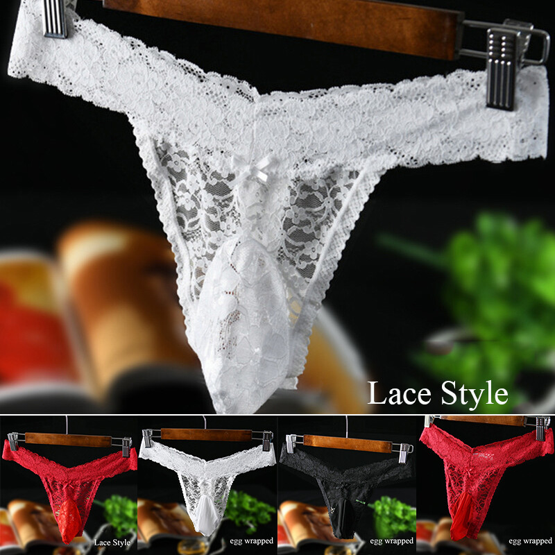 Men Lace Sexy Thong G-String Underwear Briefs Sissy Panties Lingerie Knickers US