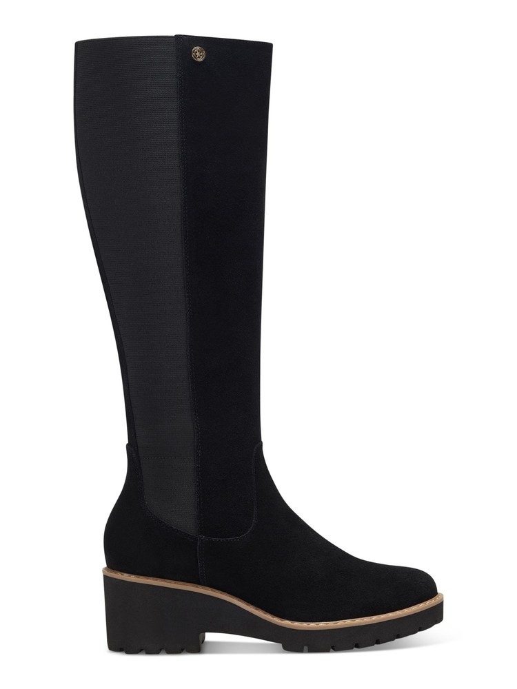 GIANI BERNINI Womens Black Valensia Round Toe Block Heel Leather Riding Boot 6 M