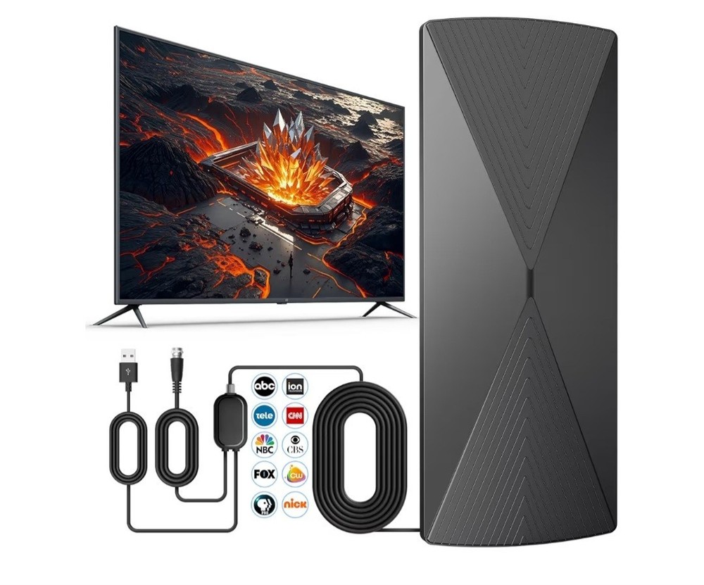 2026 TV Antenna, Digital TV Antenna Indoor with Signal Booster, Long Range Anten