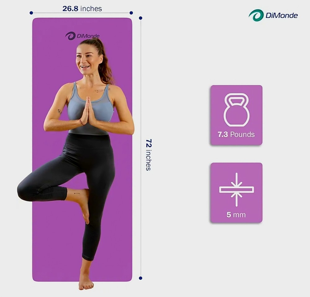 DiMonde Hot Yoga Mat, Natural Rubber Yoga Mat, Yoga Mat Non Slip, Eco Friendly