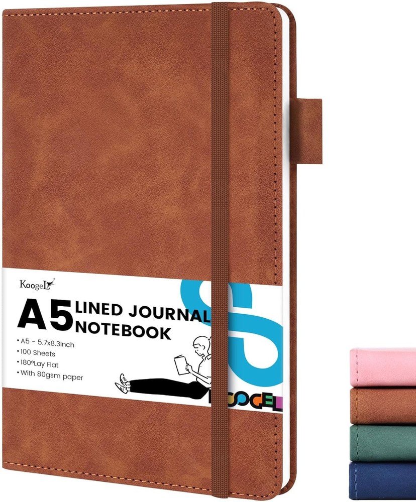 Hardcover Journal Notebook, A5 College Ruled Notebook Executive Notebook 100 She