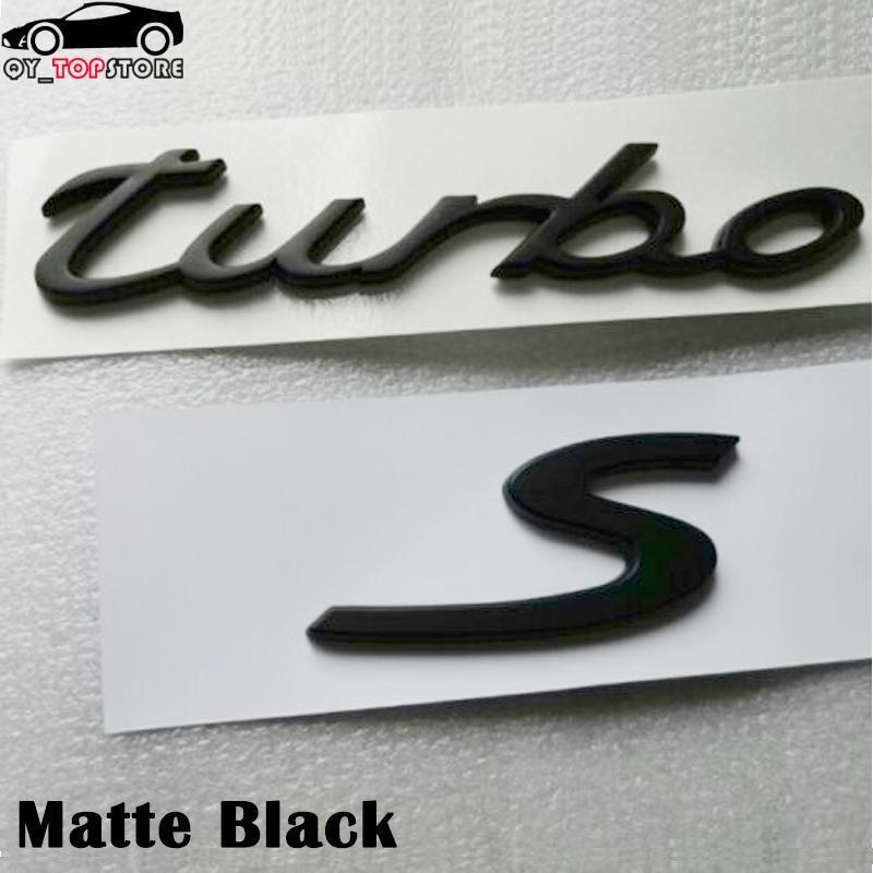 Matte Black 2011-2019 Turbo S Letter Trunk Tailgate Badge Emblem Sticker Decal
