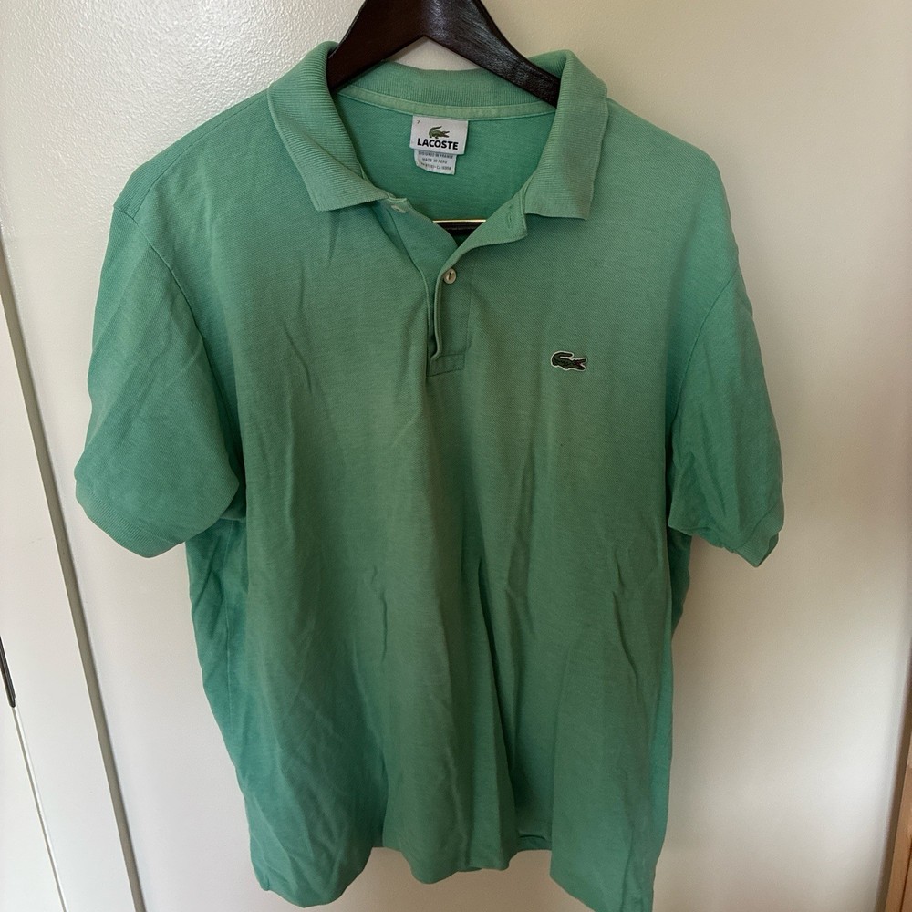 Lacoste Regular Fit Green Short Sleeve Polo Shirt Men's Size 7 Embroidered Logo