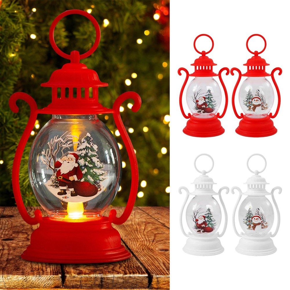 Christmas Lanterns Decorative Lighted Snowman Lamp Snow Globes with agreeable