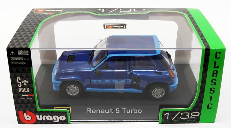 Burago 1/32 Scale Diecast Renault 5 Turbo Model Car in Blue