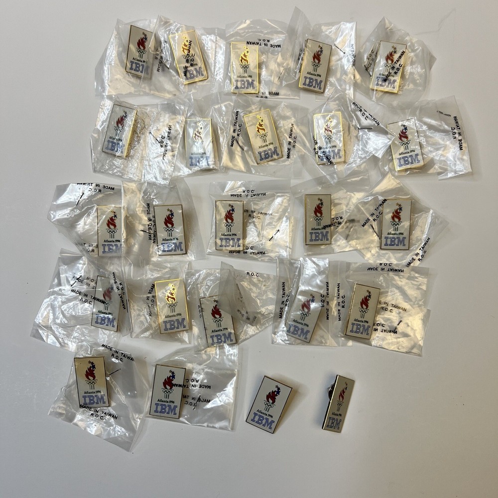 1996 Atlanta Olympics IBM Hat Lapel Torch Pin Lot of 24