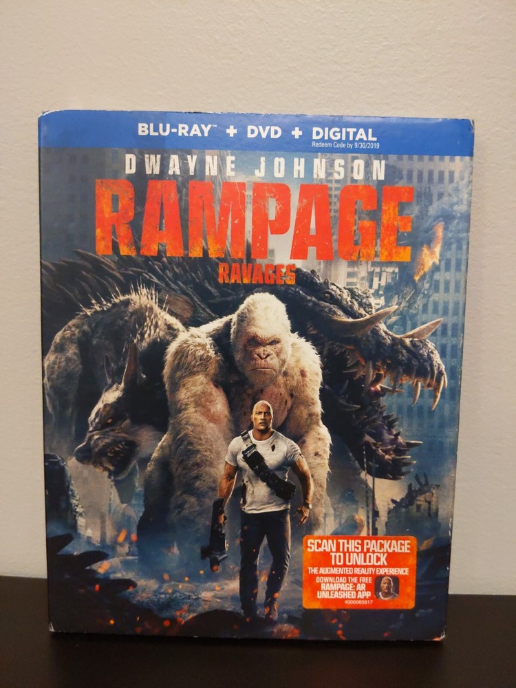 Dwayne Johnson : RAMPAGE Blu-ray & DVD Disc, 2018 Canadian BRAND NEW Bilingual