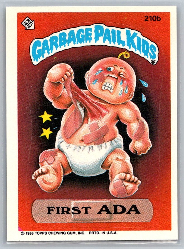 First Edition 1986 Topps Garbage Pail Kids Series 6 ADA #210b Trading Card