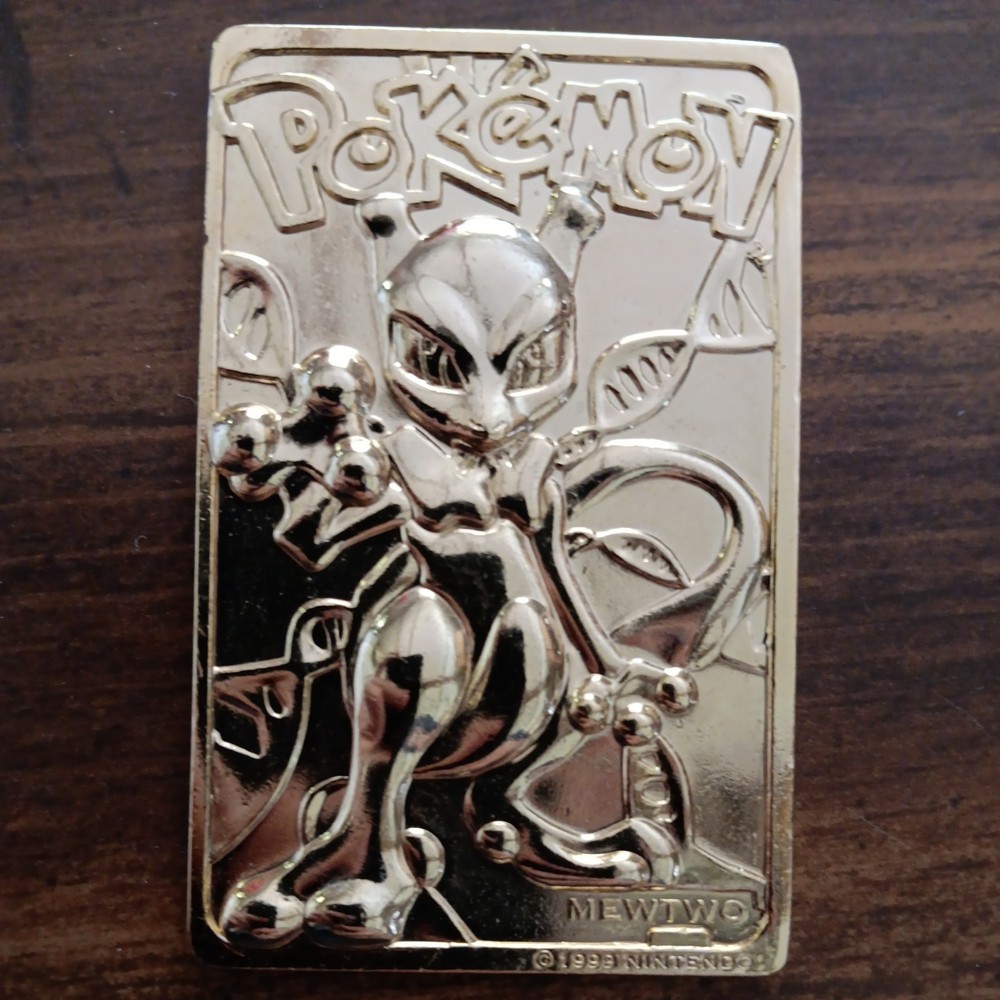 1999 Burger King Pokemon Mewtwo 23k Gold Plated Trading Card Promo Nintendo