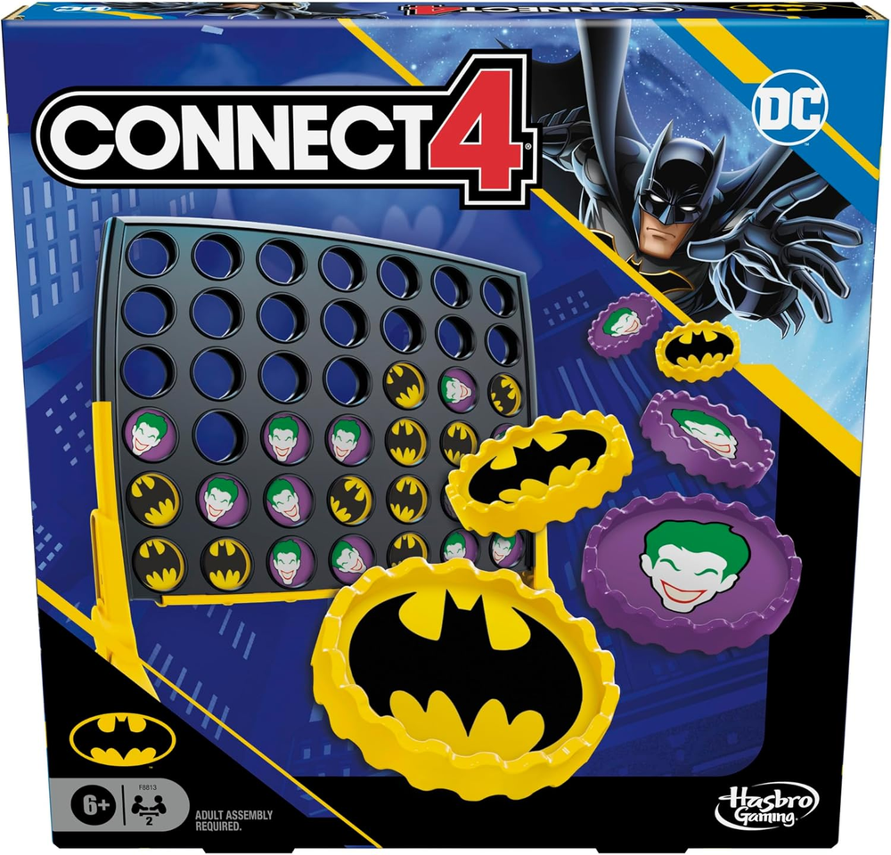 Connect 4 Batman Game | Batman-Themed 4 in a Row Game | Ages 6 and Up| for 2 Pla