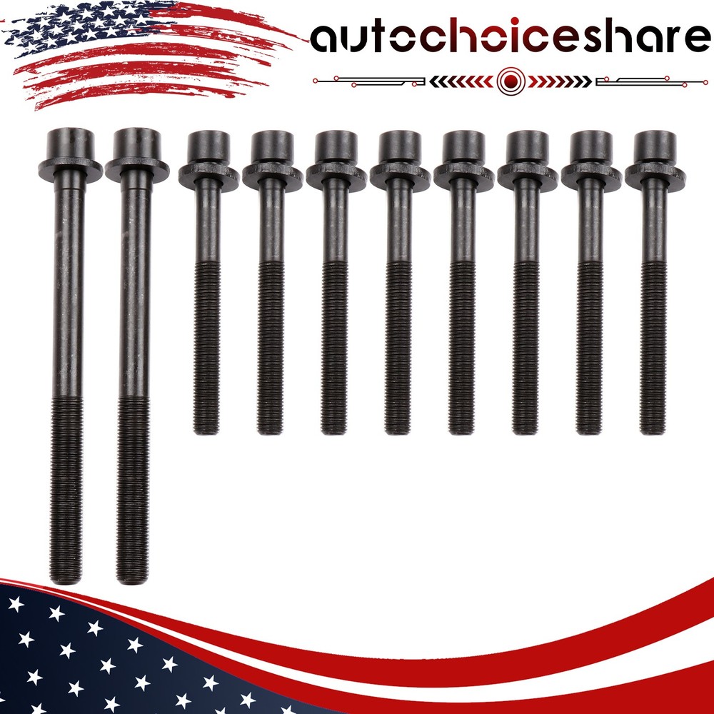 10Pcs Head Bolt Set Hyundai Elantra Tiburon Kia Spectra5 1.8L 2.0L 1996-2012