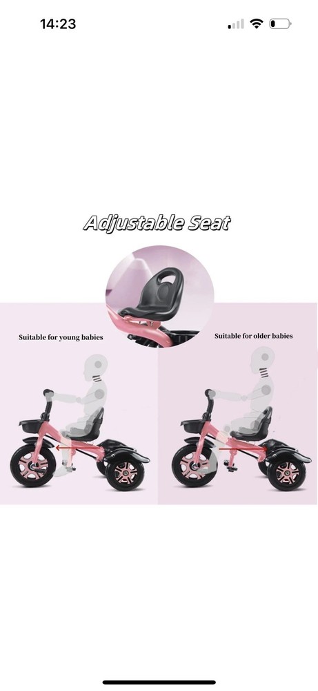 Lyefancy Kids Tricycle for 2-5 Years Old, Kids Trike with Basket and Removable