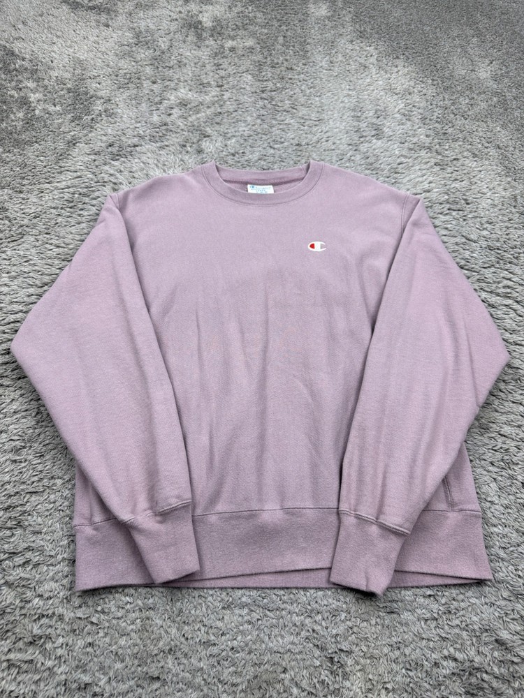 Champion Reverse Weave Sweatshirt Men Large Blank Purple Fleece Crewneck Vtg 90s