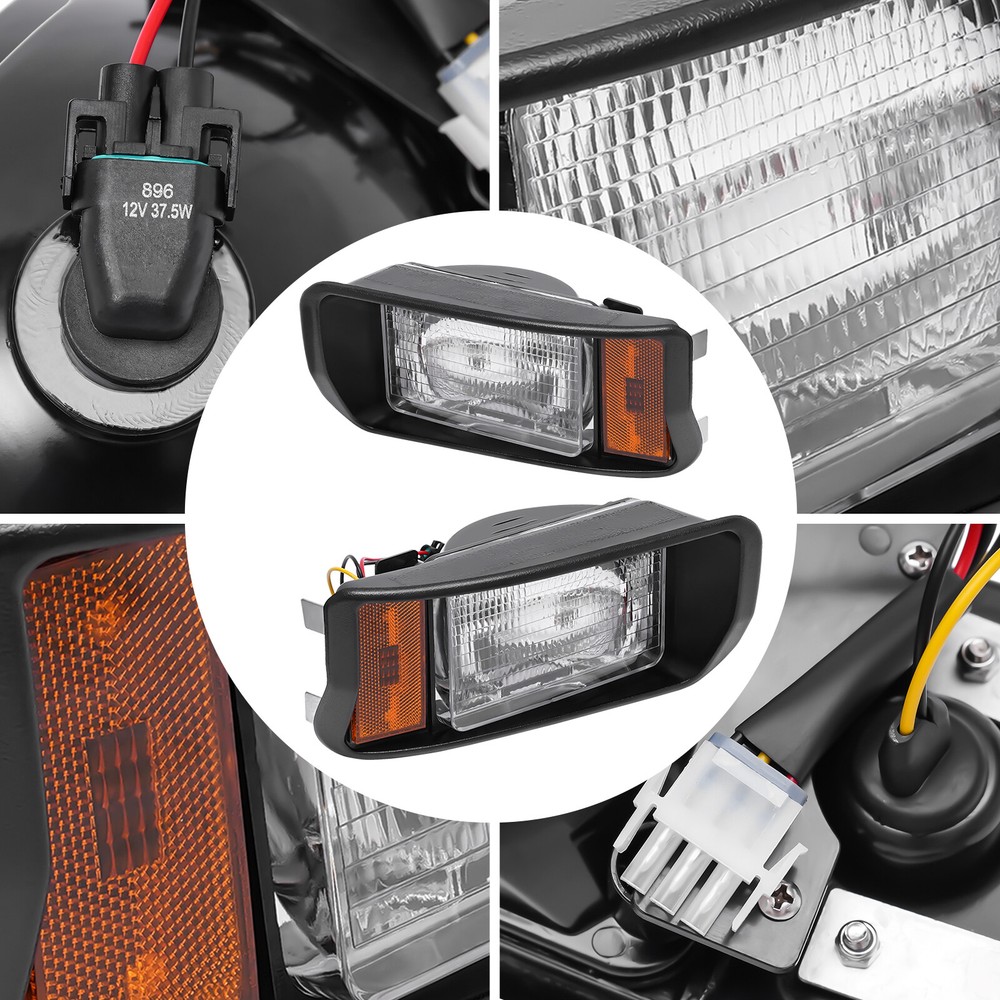 For Club Car DS Carts 1993-UP Golf Cart Halogen Headlights Left & Right Kit