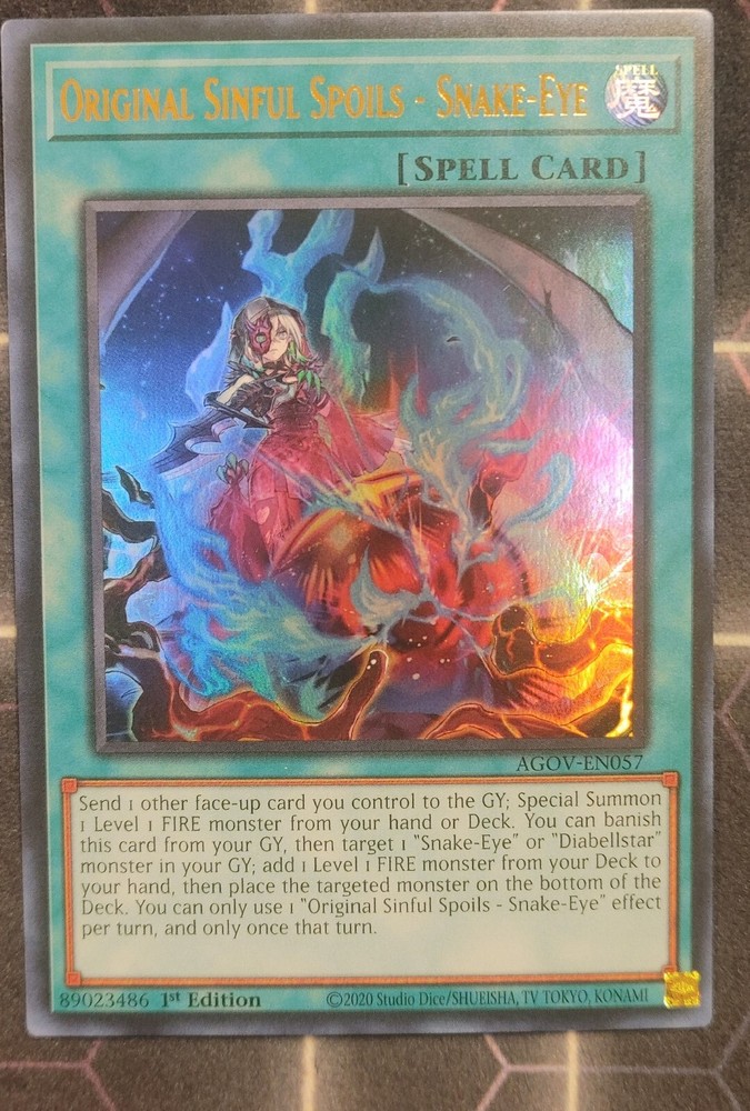 Original Sinful Spoils - Snake-Eye AGOV-EN057 Ultra Rare 1st Ed NM Yu-Gi-Oh!