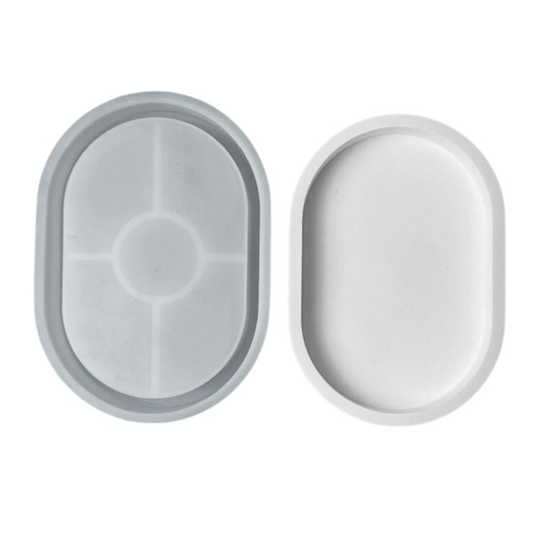 Silicone Oval Candlestick Holder Resin Molds for Handmade Trays