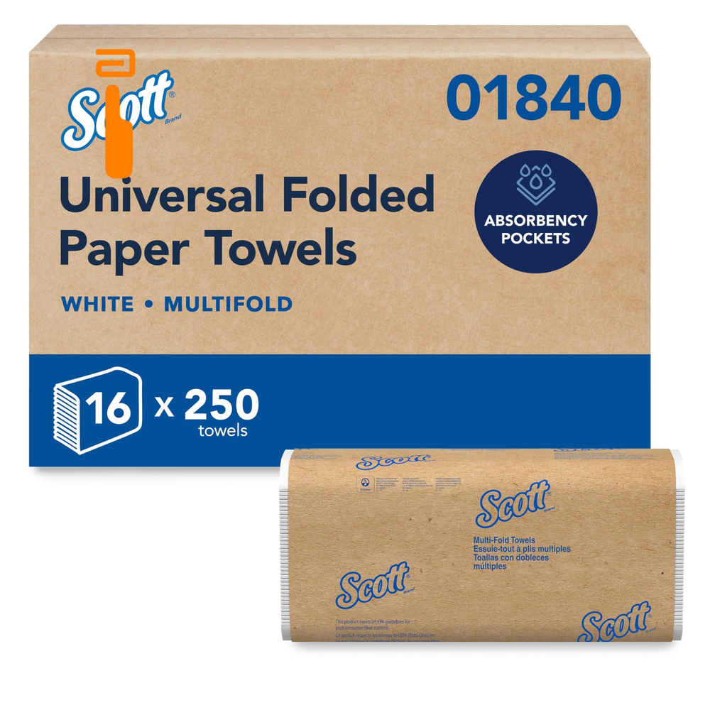 Scott Professional Universal Multifold Paper 250 Count (Pack of 16), White
