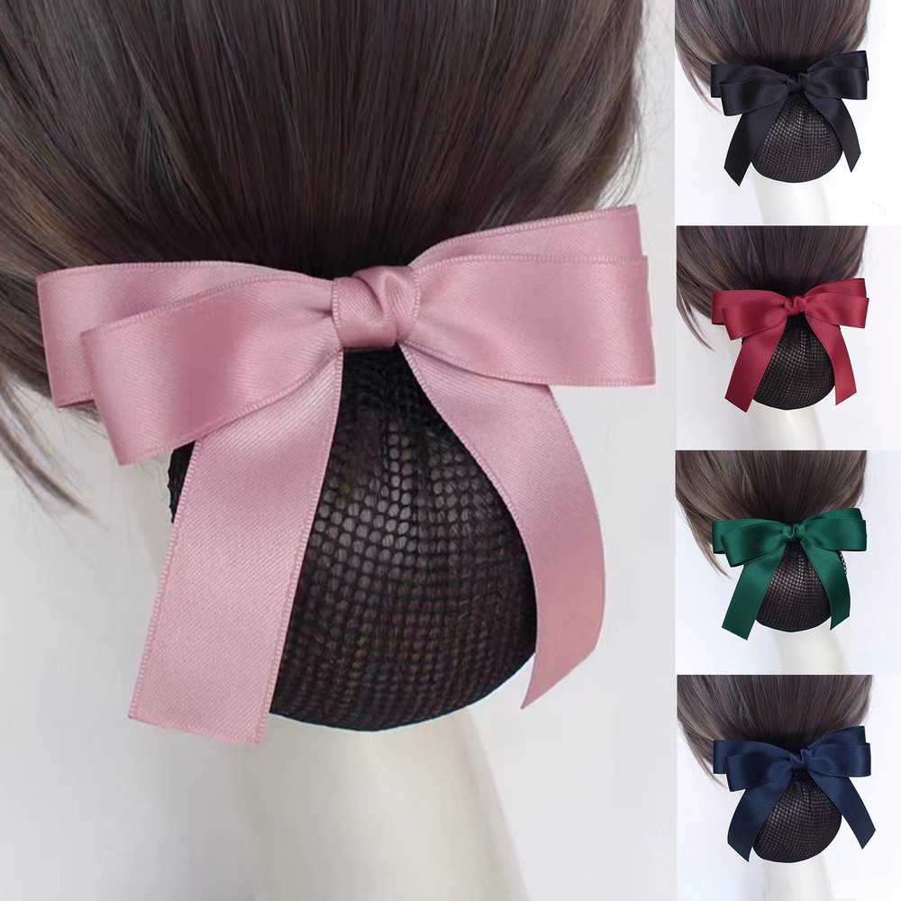 Hair Snood Bow-knot Hair-fixed Barrette Hair Snood Washable