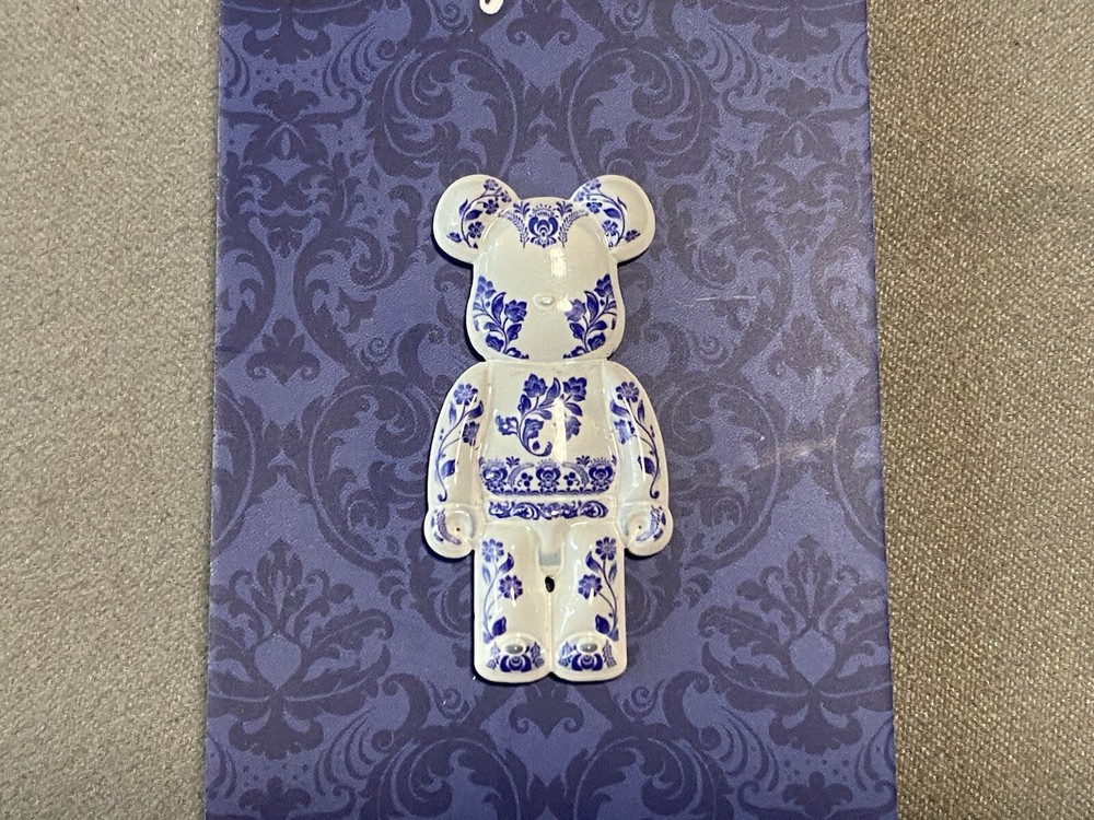 Bodega Bros Bear Brick White Blue Floral Print Hat Pin Limited Edition