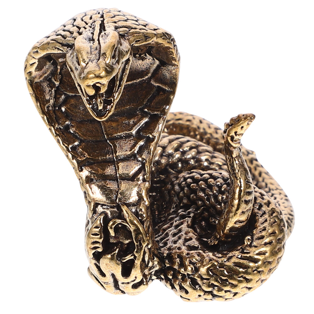 Snake Statue Decor Bronze Miniature Tea Pet Sculpture Animal