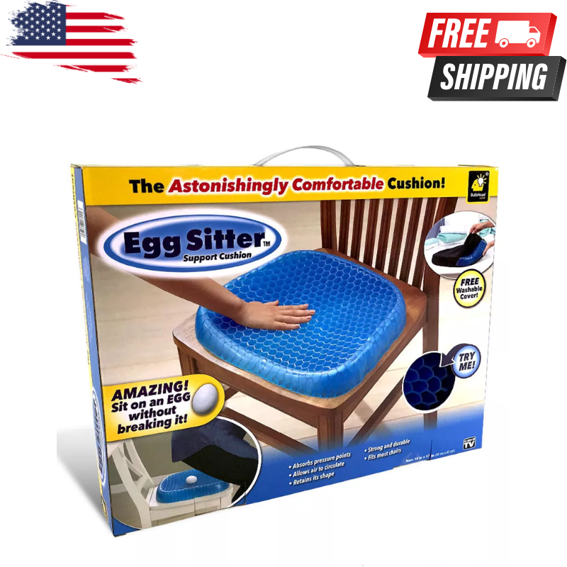 Double Thick Gel Seat Cushion for Pressure Relief - Wheelchair, Office & Car Cha