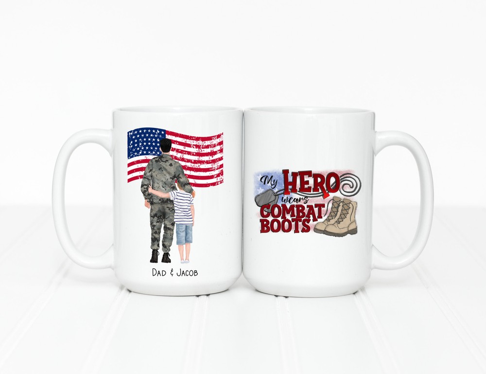 Fathers Day Gift From Son Personalized Gifts For Dad Military Dad Custom Coffee
