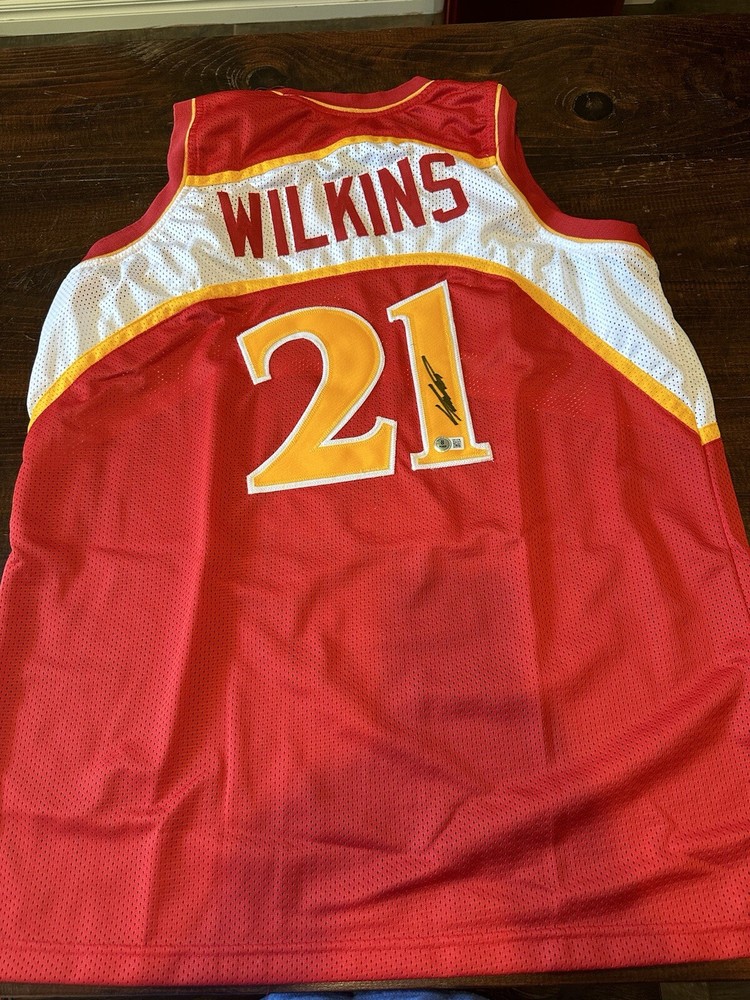 Dominique Wilkins Atlanta Hawks Signed Custom Stitches Jersey Size XL