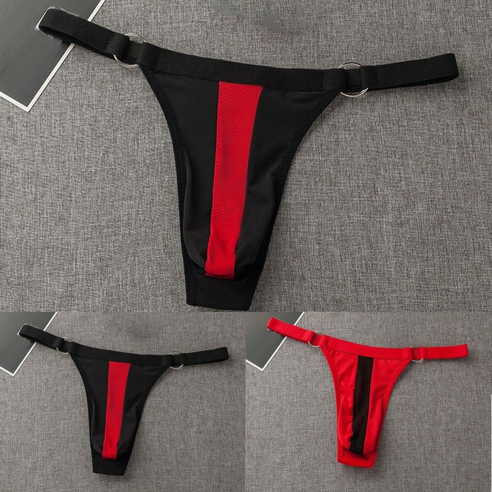 Men Comfy Plain Sexy T-back Thong String Sexy Panties Underwear Briefs Lingerie