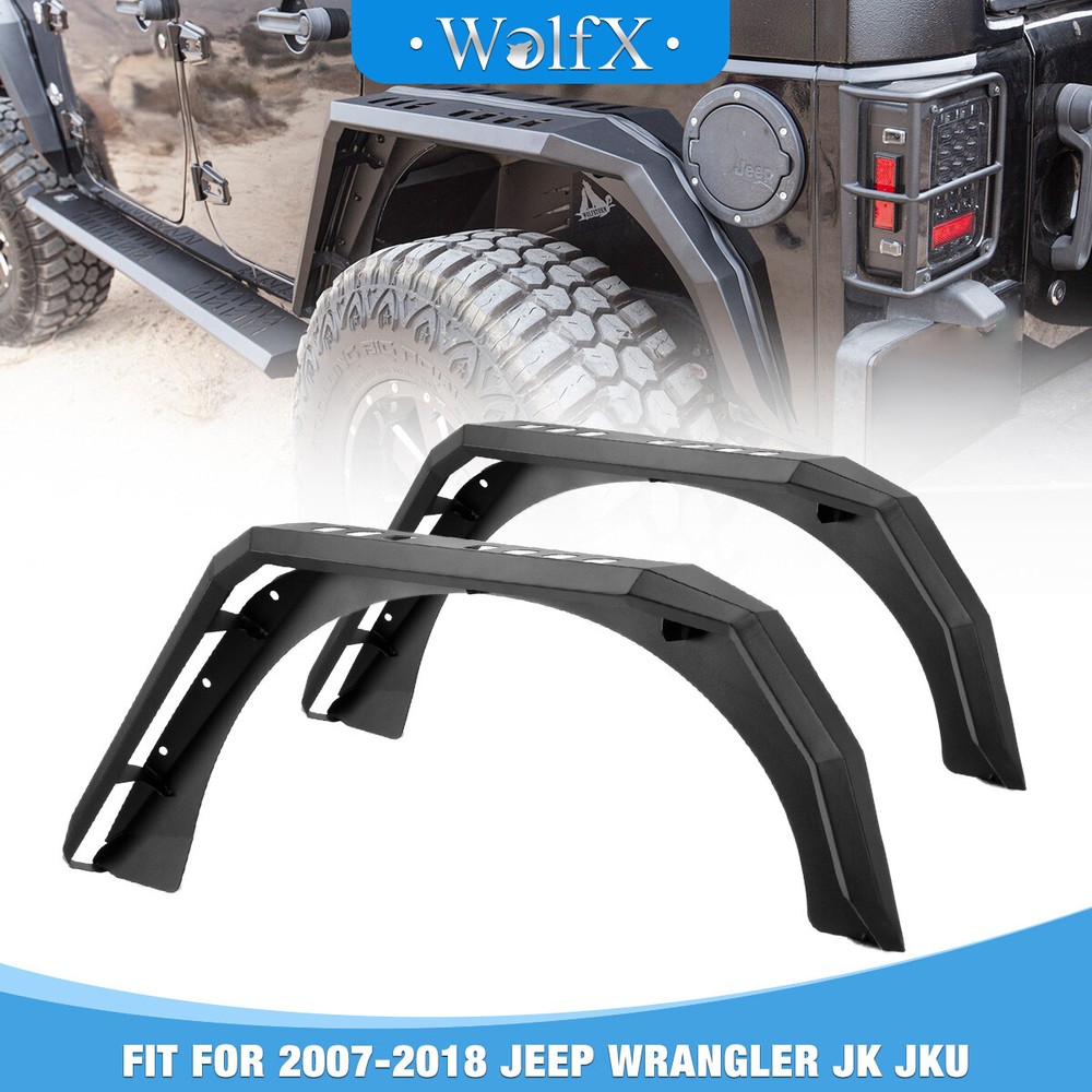 Rear Heavy Duty Steel Fender Flares for 2007-2018 Jeep Wrangler JK Offroad Upgrade 2PCS Set