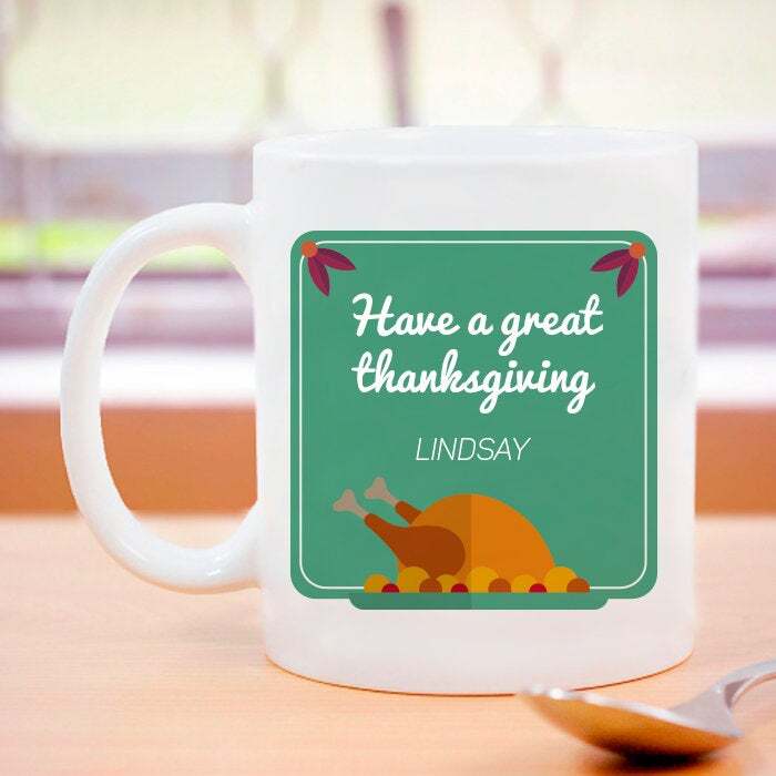 Thanksgiving Mug Personalized Name Coffee Mug Gratitude Mug Engraved Thank You