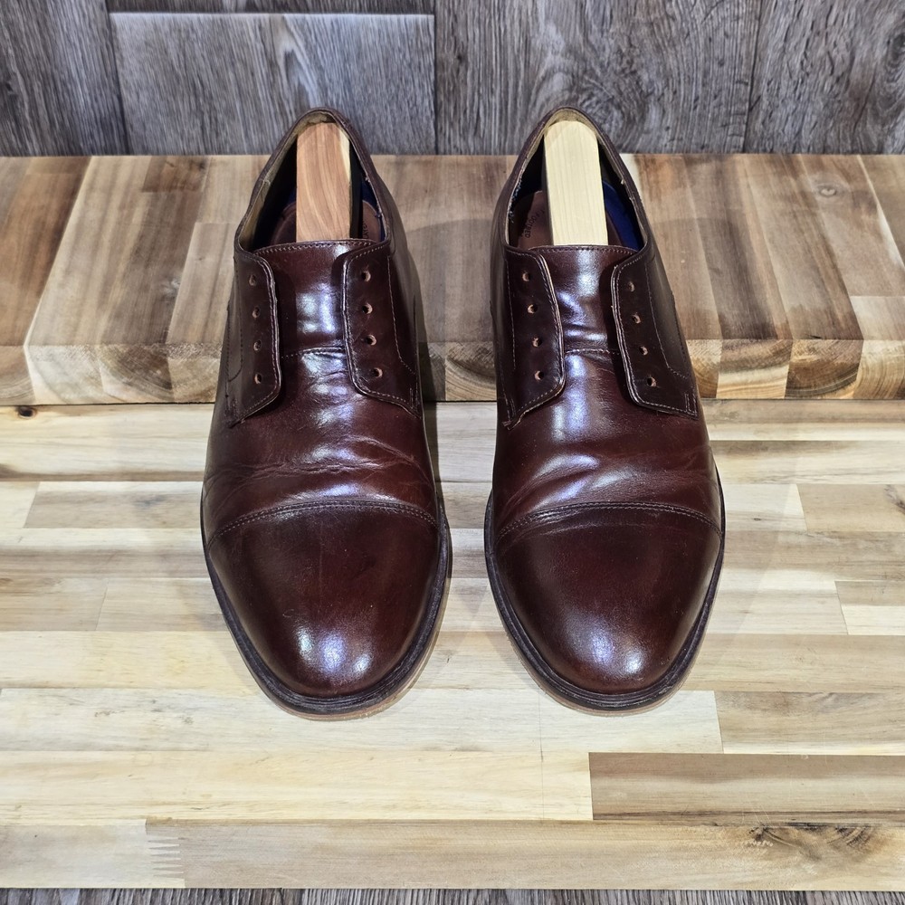 Bostonian Men's Brown Leather Cap Toe Oxford Dress Shoes Size 10 M Comfort