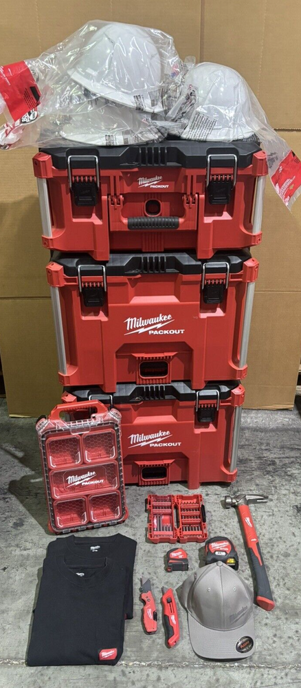 Milwaukee PACKOUT System XL Tool/Tool Boxes/knives/shirts/bits/etc. AUC #9