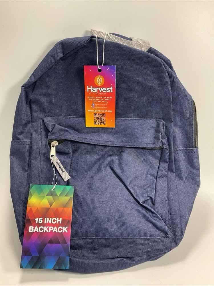 15 Inch Backpack By A D Sutton & Sons, Inc Unisex Blue Zip Closure New With Tag