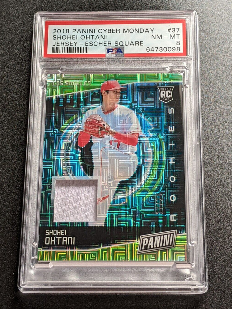 2018 Panini Cyber Monday Shohei Ohtani RC Jersey # Match 17/25 PSA 8 Pop 1 SSP-image