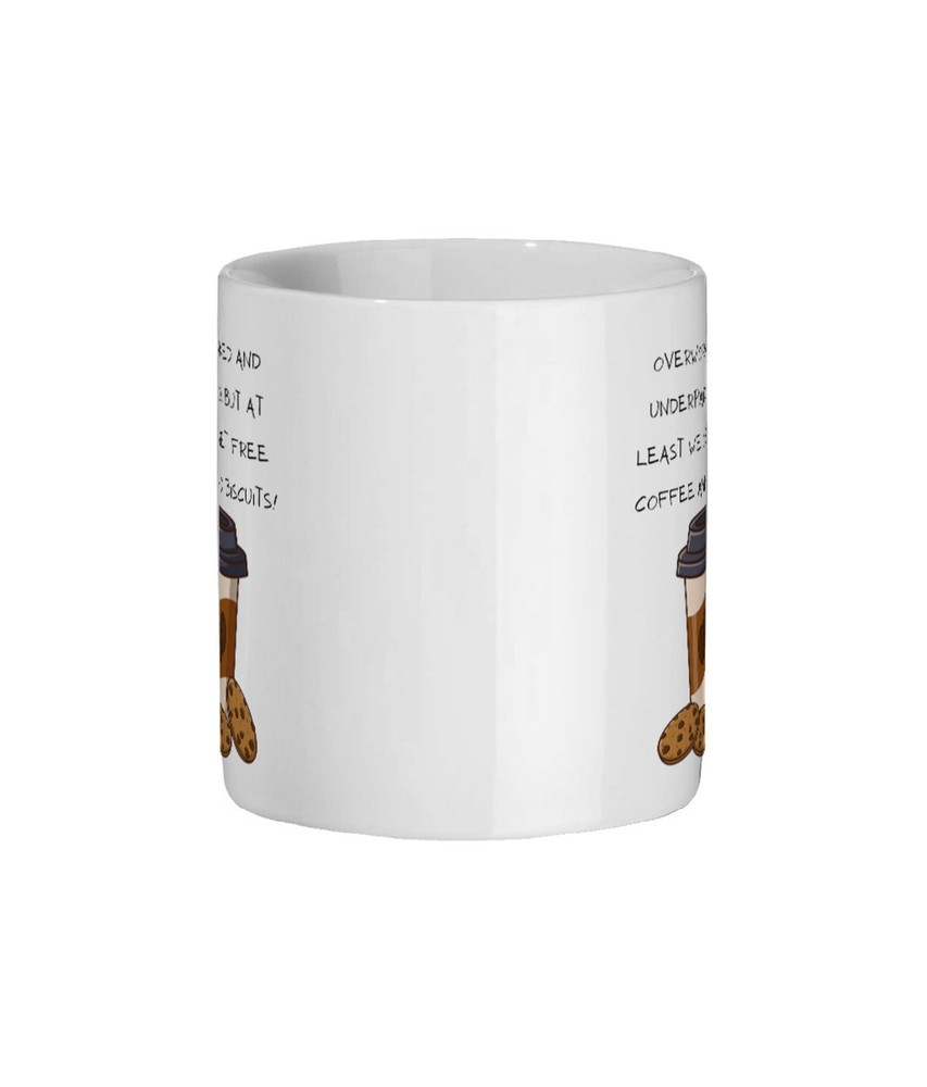 Overworked Mug Funny Work Gift Mug For Work Mug For The Office Overworked And Un