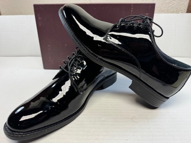 Johnston & Murphy Lewis Plain Toe Black Patent Leather - Size 12 M