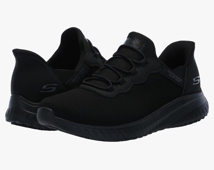Skechers - Hands Free Slip-Ins Women's Black Non-Slip Work Shoes - Size 7.5 Wide
