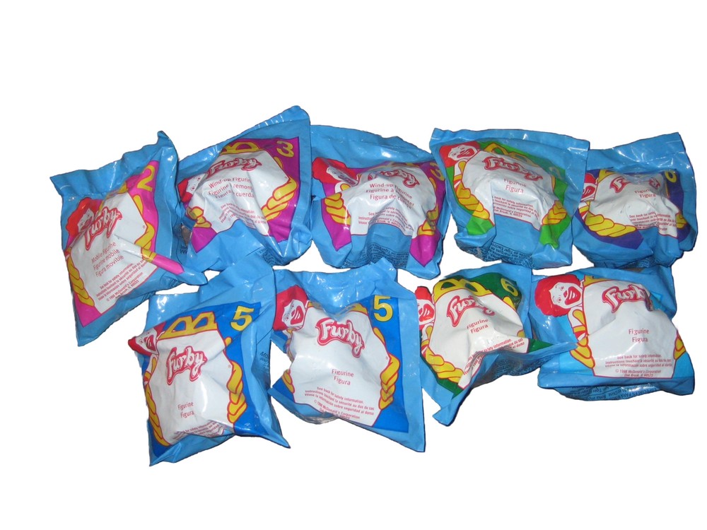 9 Unopened 1998 McDonald’s Furby Figurines With Duplicates 2-8