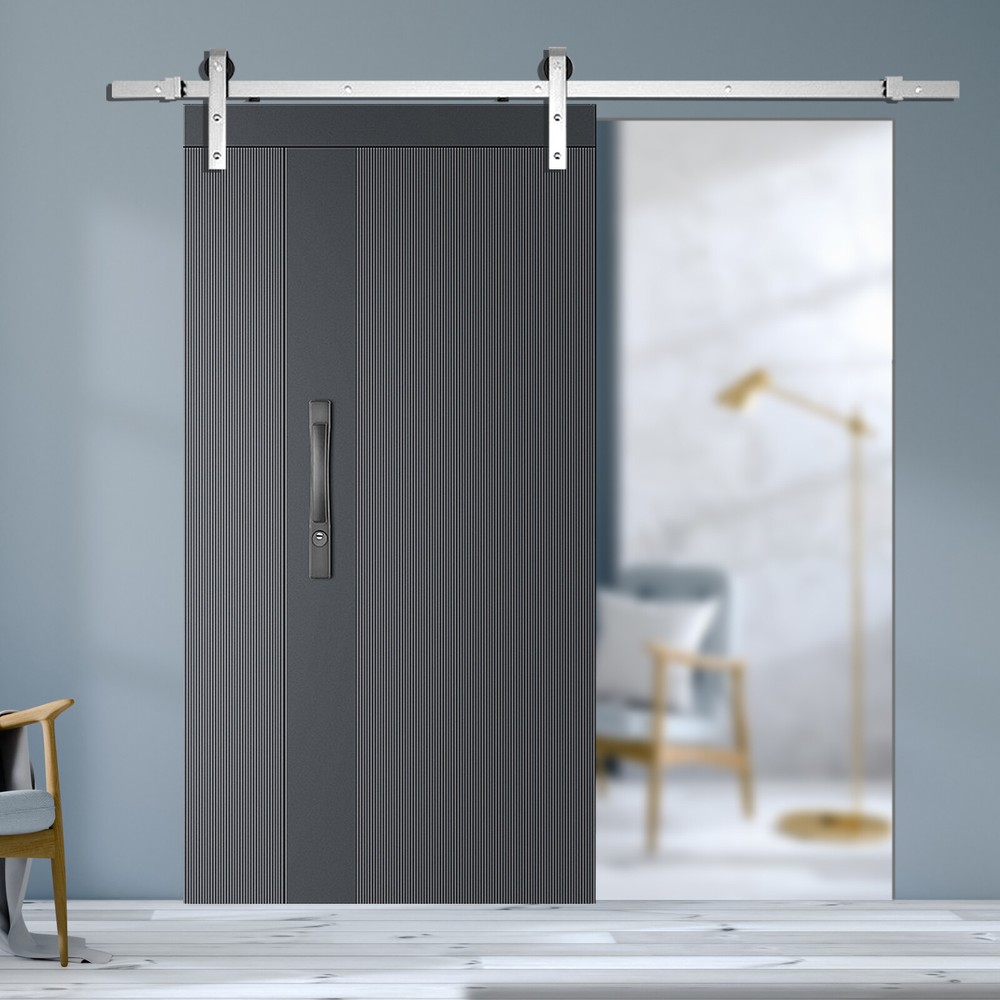 Heavy Duty Sliding Barn Door Hardware Track Kit with Smooth Pulley System