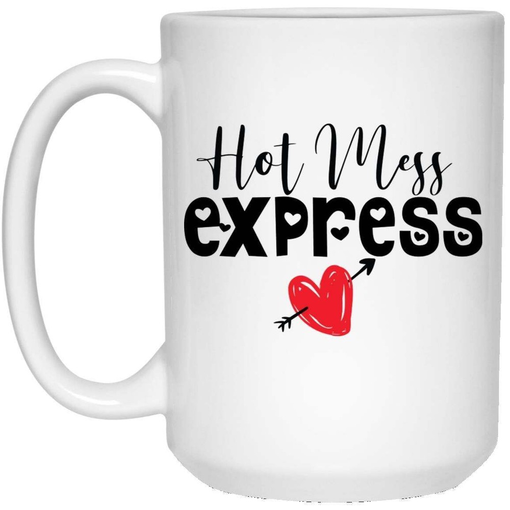 Hot Mess Express Funny White Ceramic Coffee Mug Novelty Gift Cup