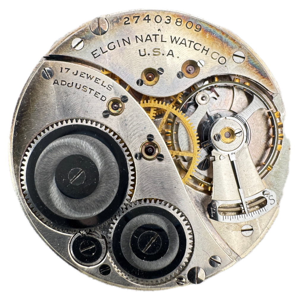 Antique 12s 1925 Elgin 17 Jewel Mechanical Pocket Watch Movement 479 USA