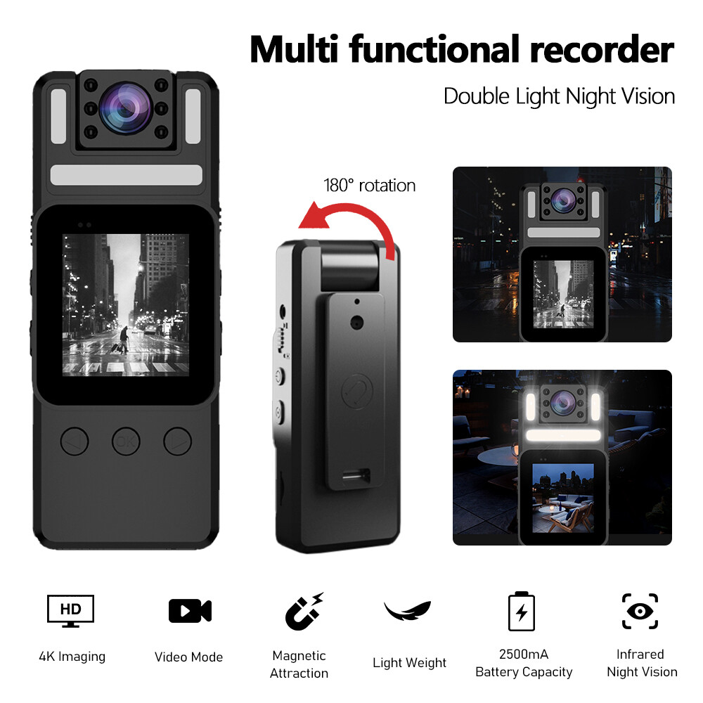 4K WiFi  Body Camera Wearable Night Vision DV Action Cam With Magnetic Function