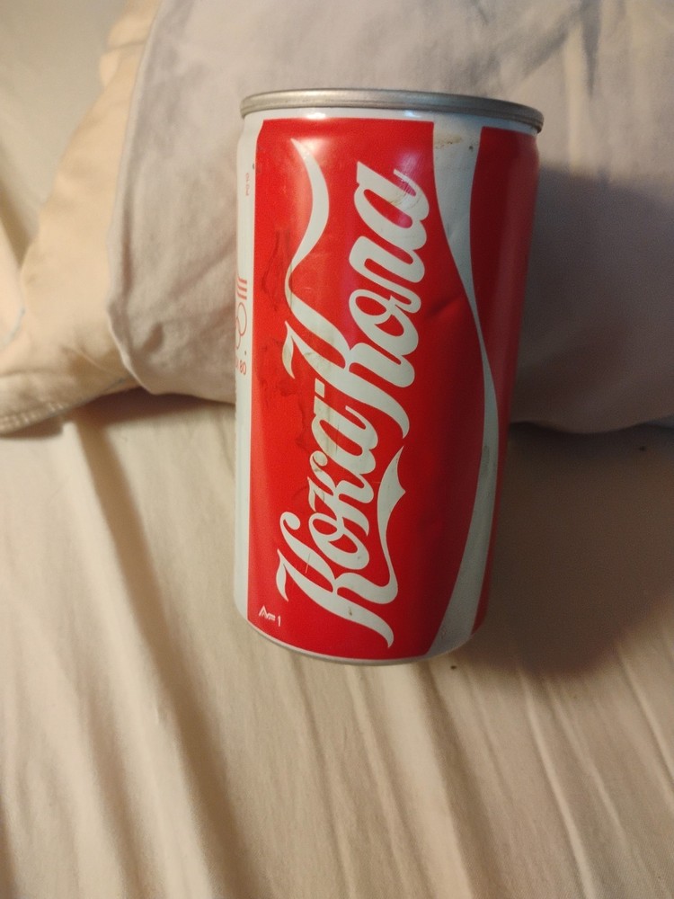 Vintage RUSSIAN Coca Cola can from 1980 Olympics Italian pull tab collectible